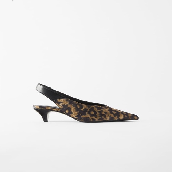 leopard print slingback kitten heels